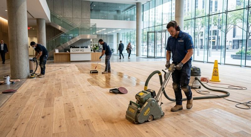 Our team working on Wood Floor Service projects in Colorado Springs, CO