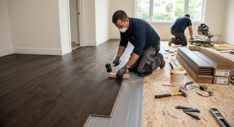 Dark Wood Floor Installation in Colorado Springs, CO